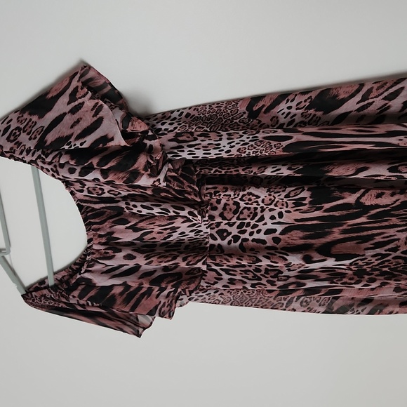 Jennifer Lopez 2x shift style off-the-shoulder Chiffon Dress - Picture 3 of 6